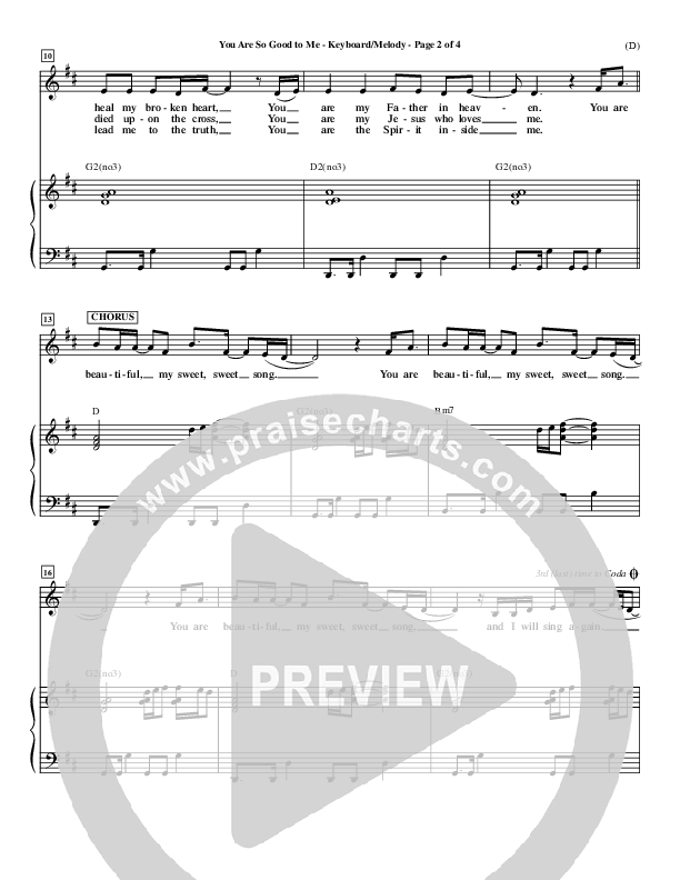You Are So Good To Me Lead Sheet ()