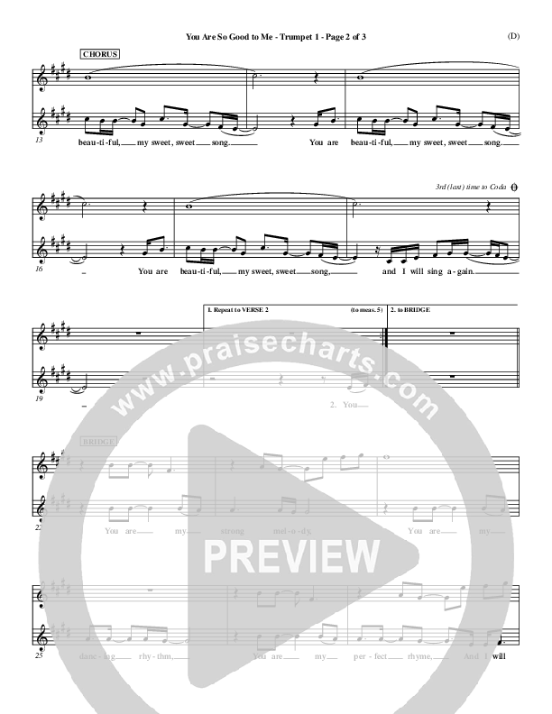 You Are So Good To Me Trumpet 1 ()