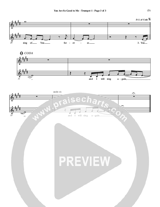 You Are So Good To Me Trumpet 1 ()