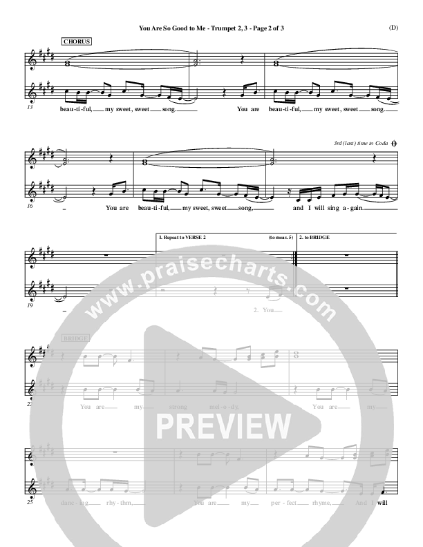 You Are So Good To Me Trumpet 2/3 ()