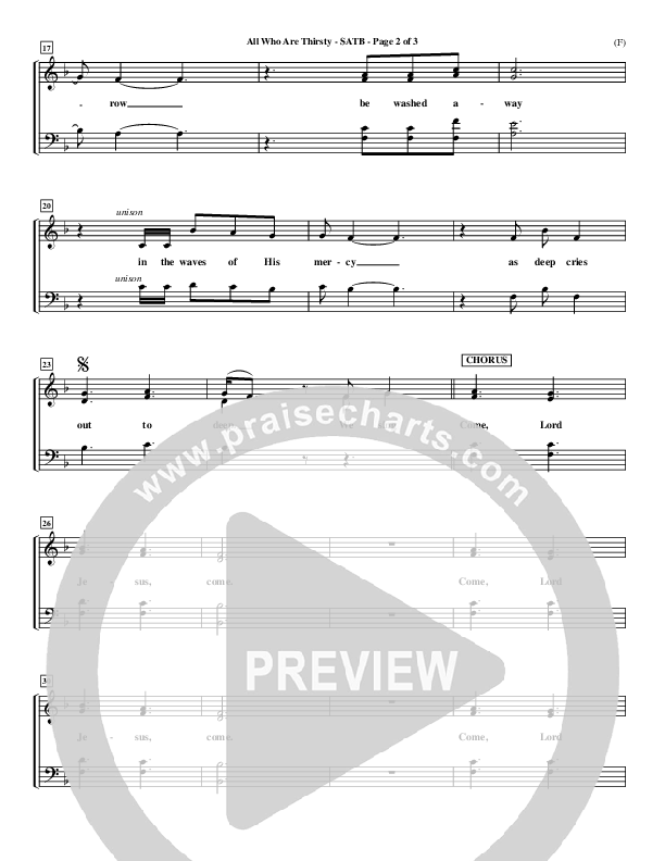 All Who Are Thirsty Choir Vocals (SATB) (Brenton Brown)