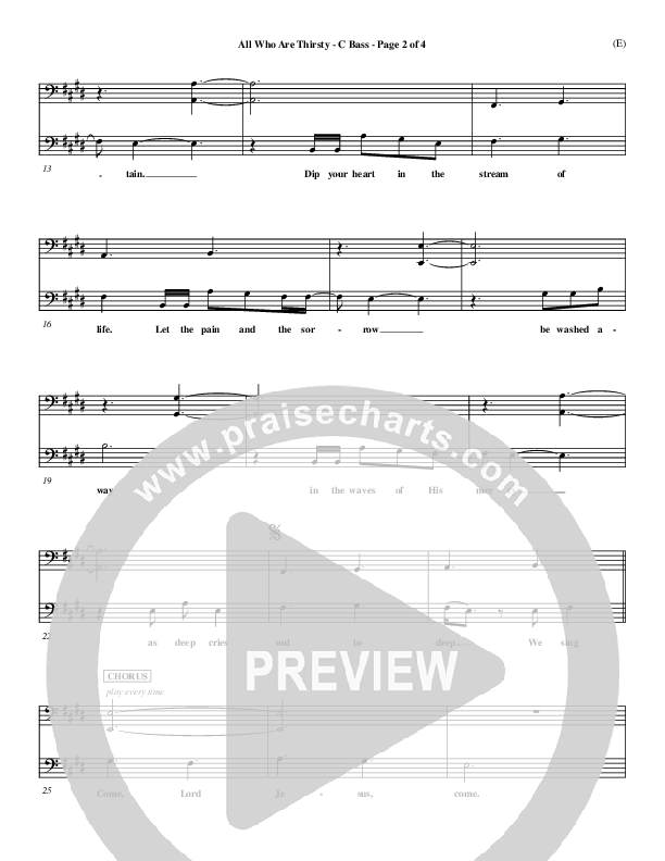 All Who Are Thirsty Contrabass (Brenton Brown)