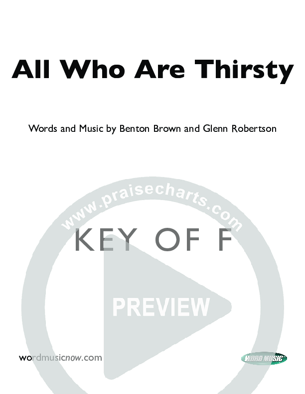 All Who Are Thirsty Cover Sheet (Brenton Brown)
