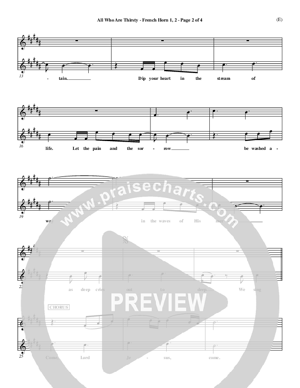 All Who Are Thirsty French Horn 1/2 (Brenton Brown)