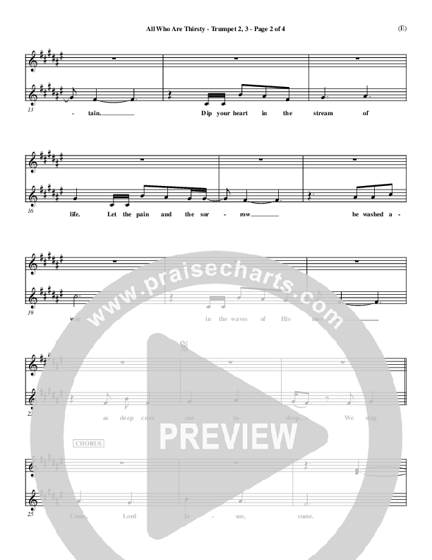 All Who Are Thirsty Trumpet 2/3 (Brenton Brown)