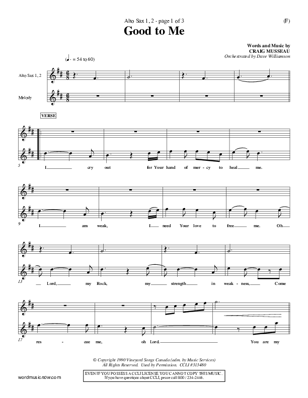 Good To Me Alto Sax 1/2 (Craig Musseau)