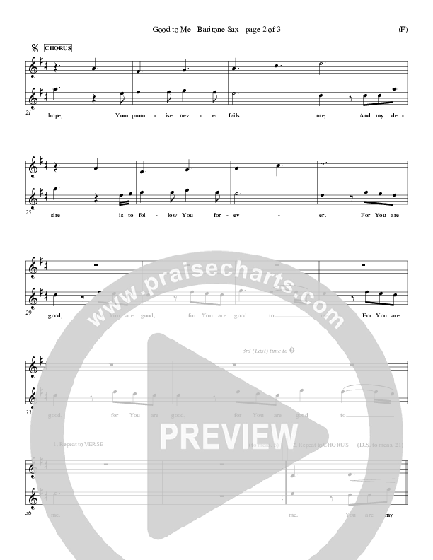 Good To Me Bari Sax (Craig Musseau)