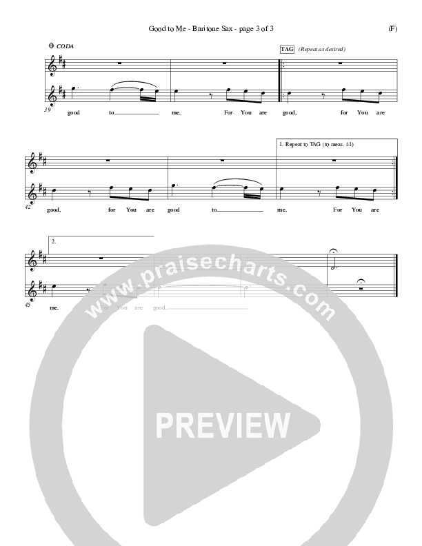 Good To Me Bari Sax (Craig Musseau)