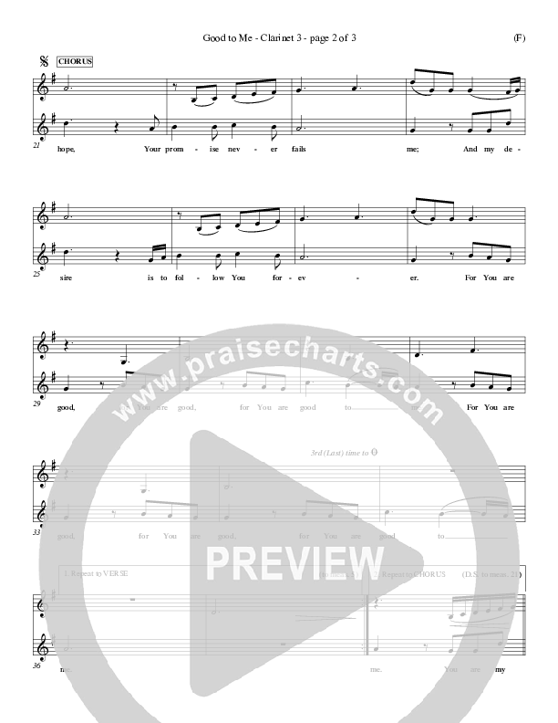 Good To Me Clarinet 3 (Craig Musseau)