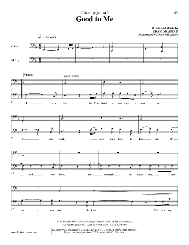 Good To Me Contrabass (Craig Musseau)