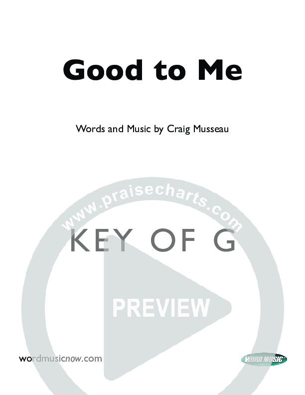 Good To Me Cover Sheet (Craig Musseau)