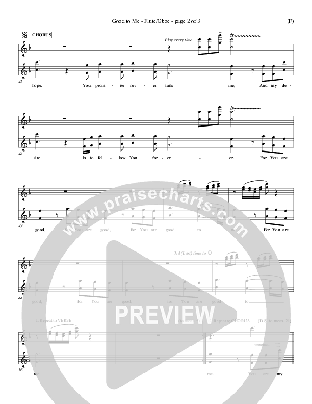 Good To Me Flute/Oboe (Craig Musseau)