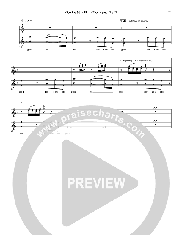 Good To Me Flute/Oboe (Craig Musseau)