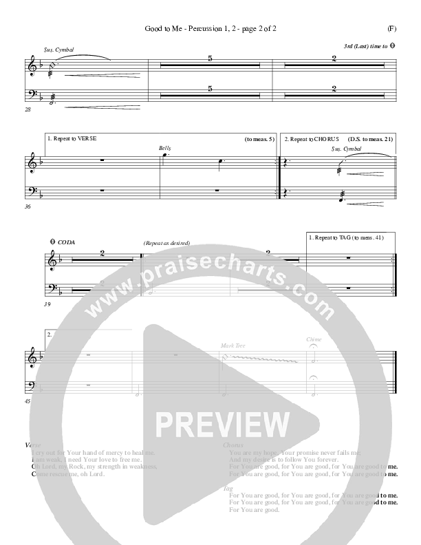 Good To Me Percussion 1/2 (Craig Musseau)