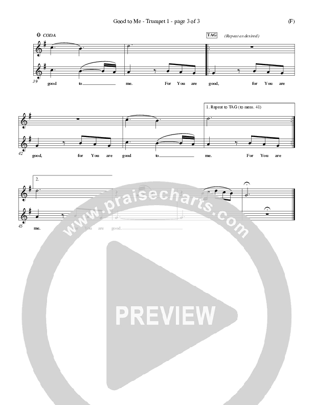 Good To Me Trumpet 1 (Craig Musseau)