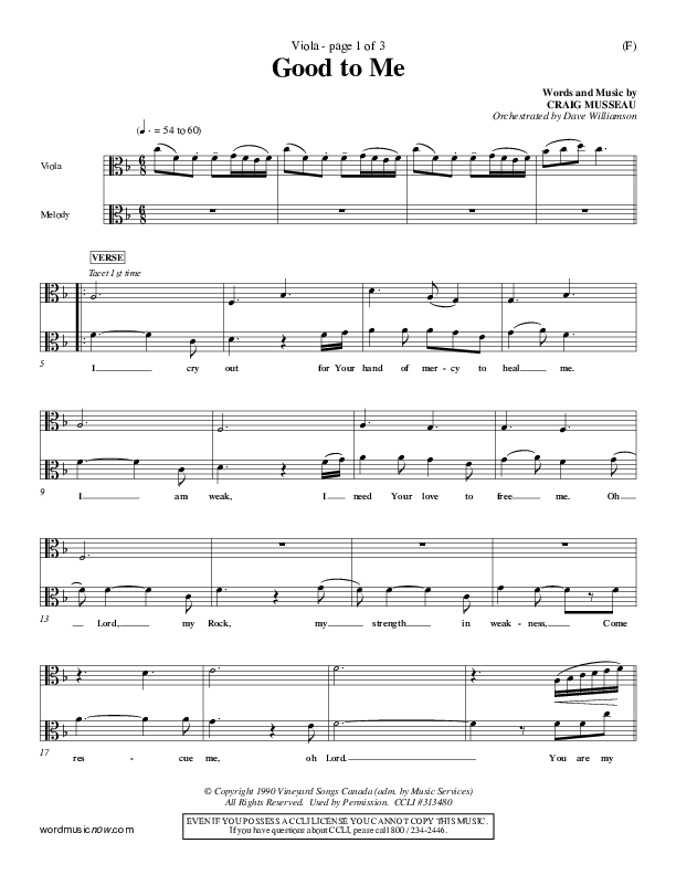 Good To Me Viola (Craig Musseau)