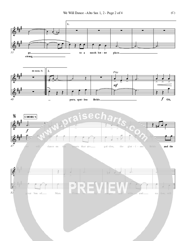 We Will Dance Alto Sax 1/2 (David Ruis)