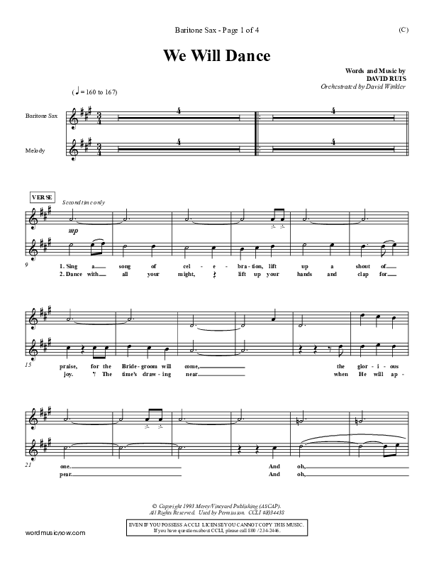 We Will Dance Bari Sax (David Ruis)