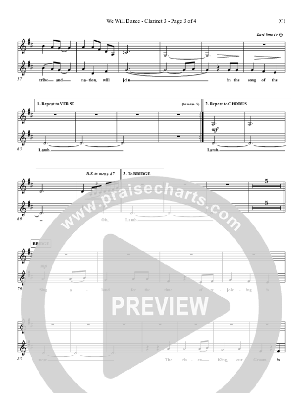 We Will Dance Clarinet 3 (David Ruis)