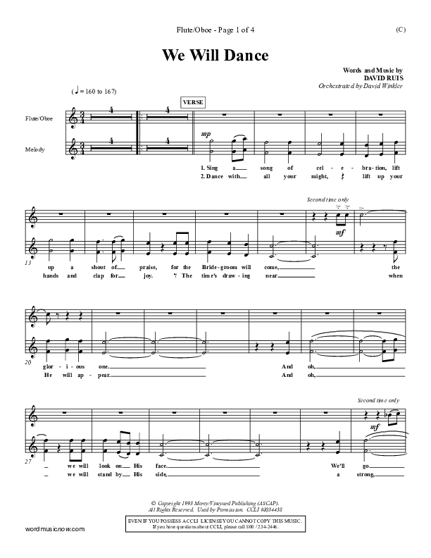 We Will Dance Flute/Oboe (David Ruis)