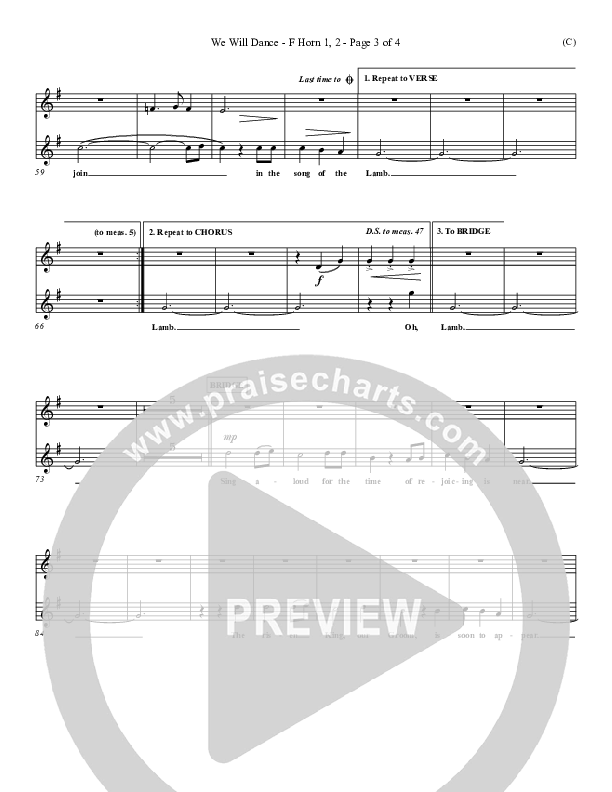 We Will Dance French Horn 1/2 (David Ruis)