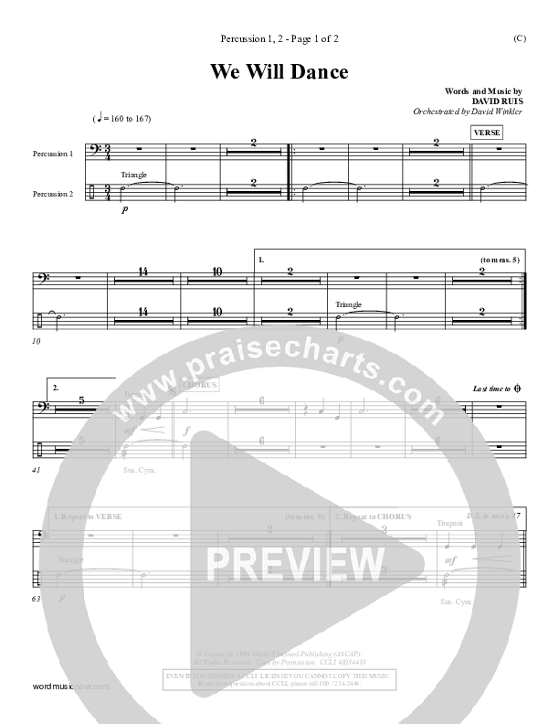 We Will Dance Percussion 1/2 (David Ruis)