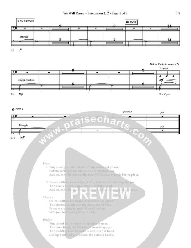 We Will Dance Percussion 1/2 (David Ruis)