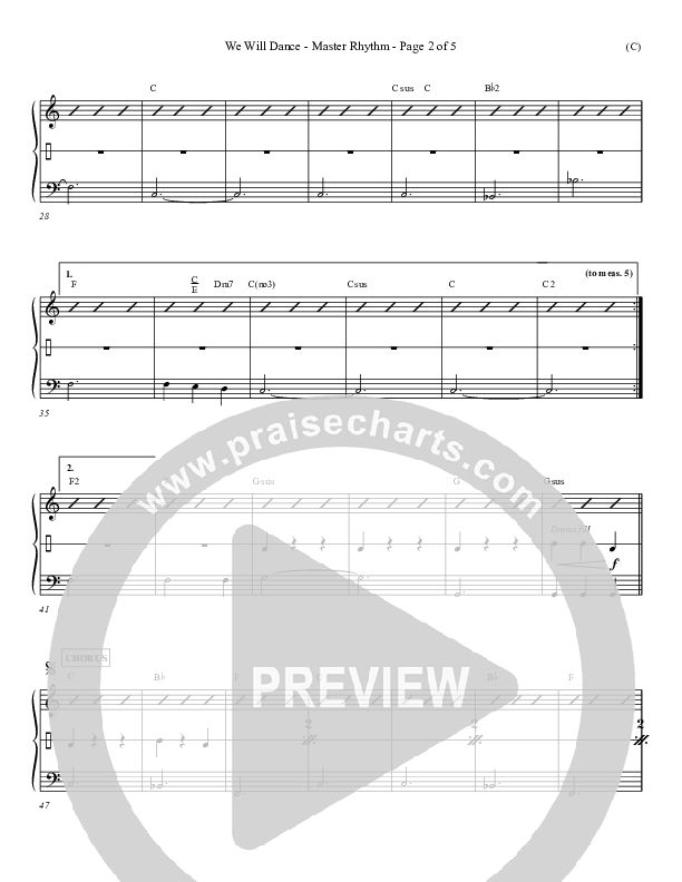 We Will Dance Rhythm Chart (David Ruis)