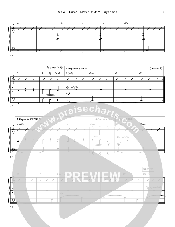 We Will Dance Rhythm Chart (David Ruis)