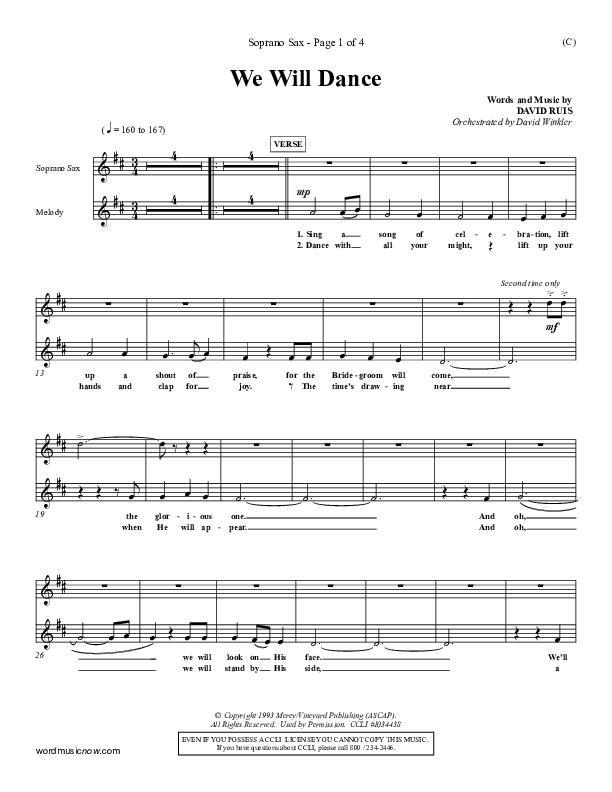 We Will Dance Soprano Sax (David Ruis)