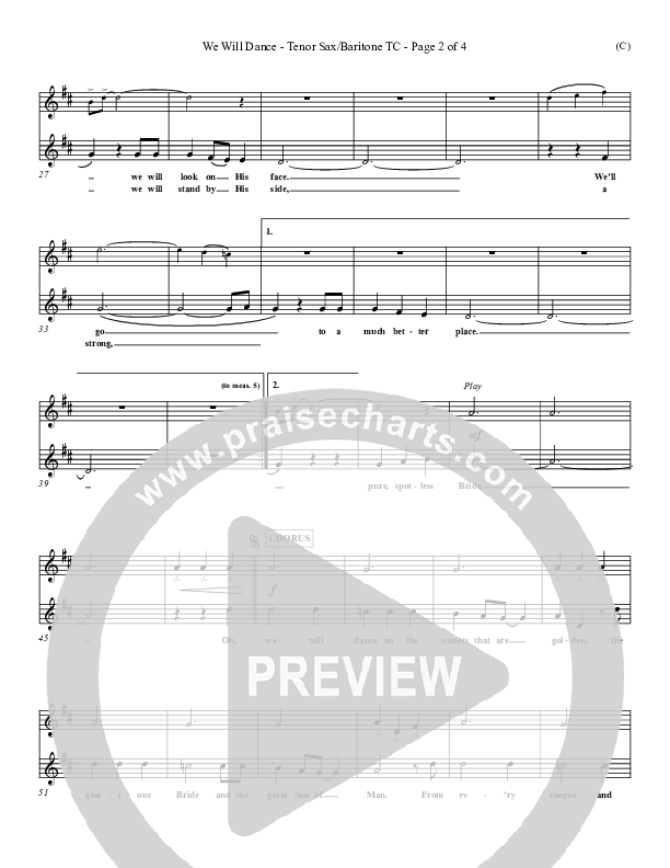 We Will Dance Tenor Sax/Baritone T.C. (David Ruis)