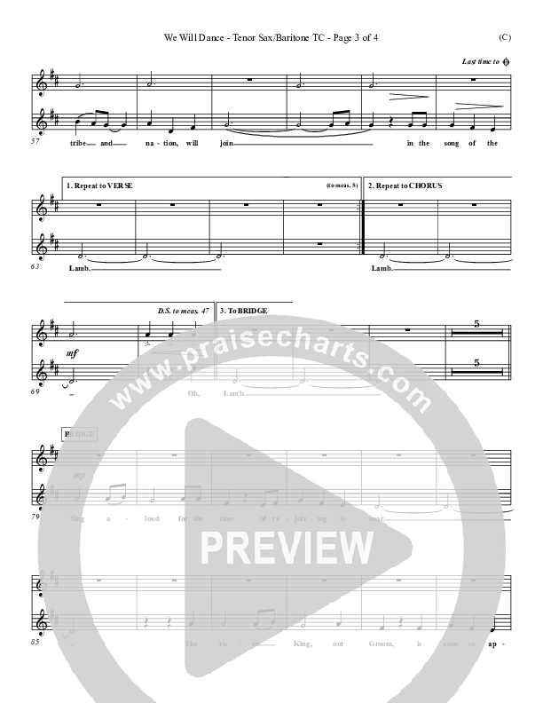 We Will Dance Tenor Sax/Baritone T.C. (David Ruis)