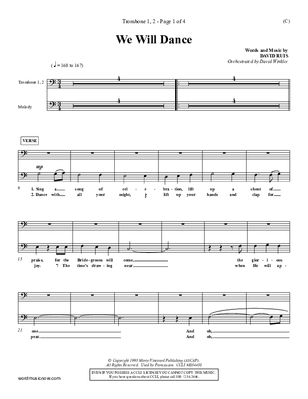 We Will Dance Trombone 1/2 (David Ruis)