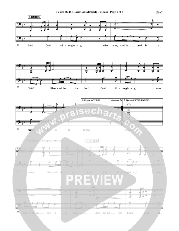 Blessed Be The Lord God Almighty Contrabass (Bob Fitts)