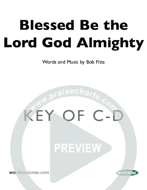 Blessed Be The Lord God Almighty Cover Sheet (Bob Fitts)