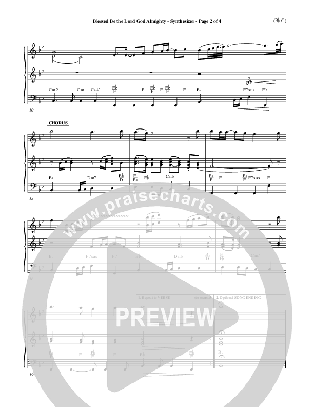 Blessed Be The Lord God Almighty Synth (Bob Fitts)