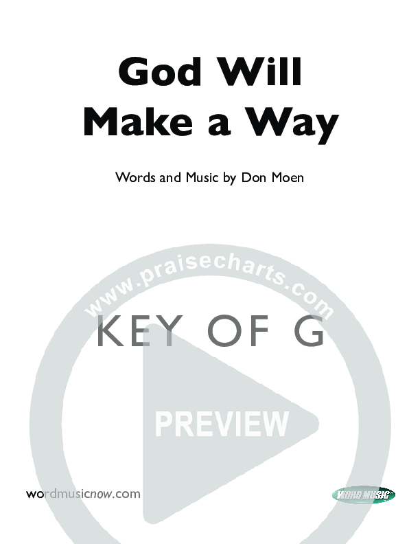 God Will Make A Way Cover Sheet (Don Moen)
