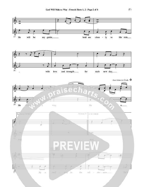 God Will Make A Way French Horn 1/2 (Don Moen)