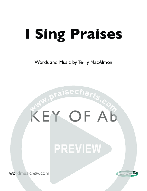 I Sing Praises Cover Sheet (Terry MacAlmon)