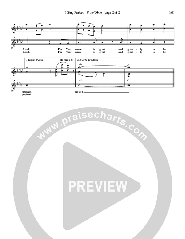 I Sing Praises Flute/Oboe (Terry MacAlmon)