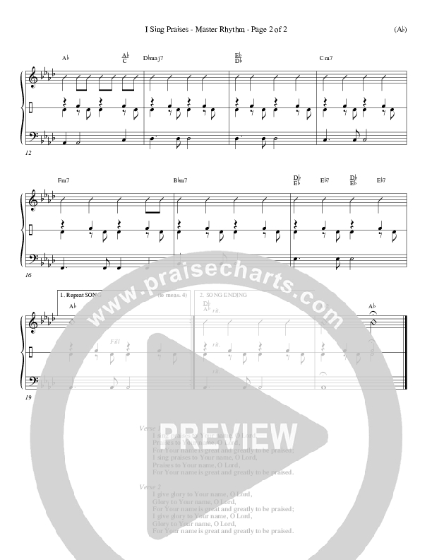 I Sing Praises Rhythm Chart (Terry MacAlmon)