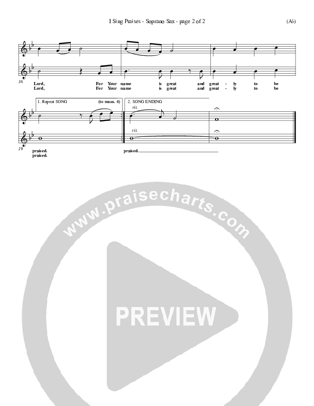 I Sing Praises Soprano Sax (Terry MacAlmon)