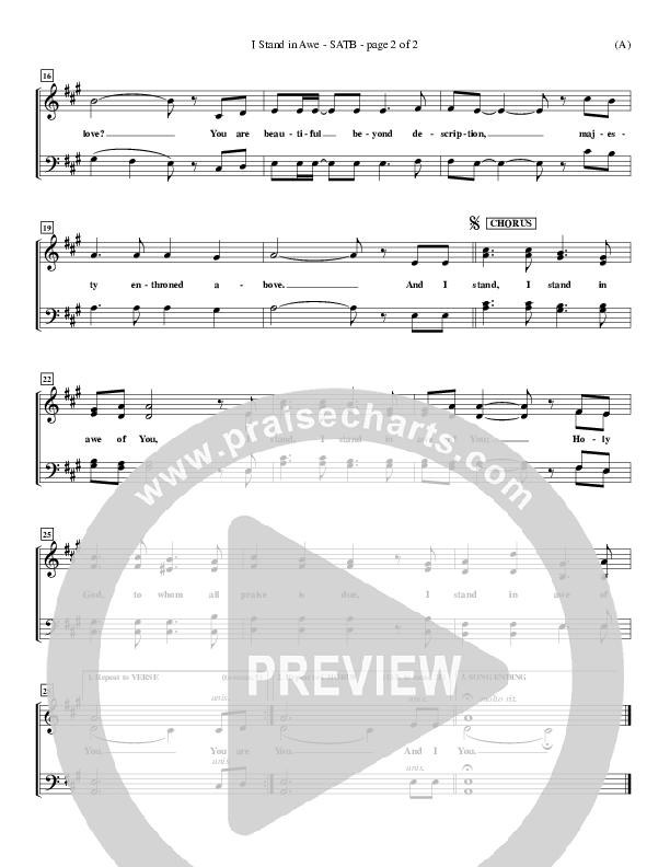 I Stand In Awe Choir Vocals (SATB) (Mark Altrogge)