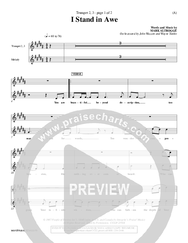 I Stand In Awe Trumpet 2/3 (Mark Altrogge)