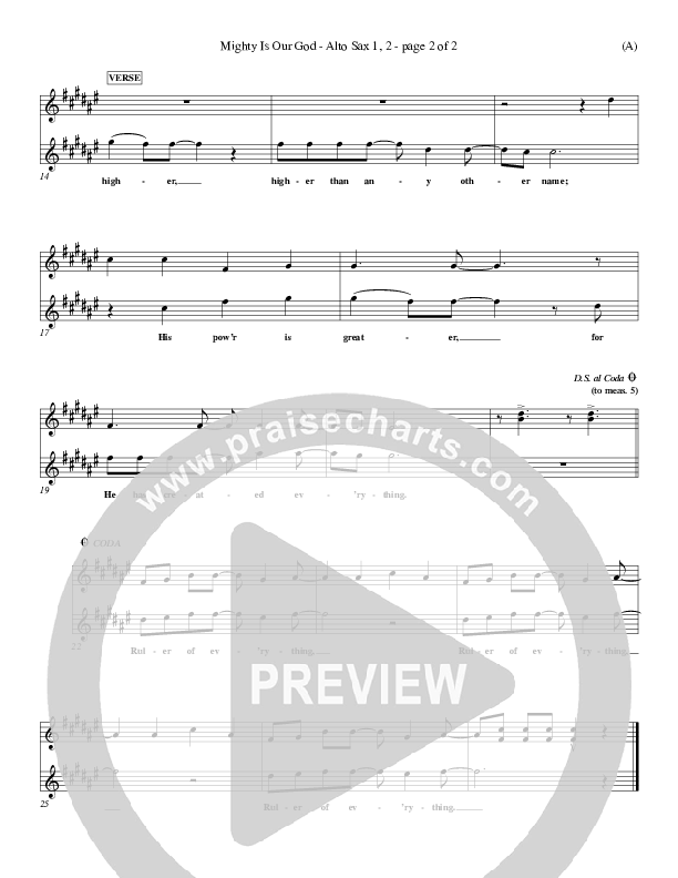 Mighty Is Our God Alto Sax 1/2 (Don Moen)