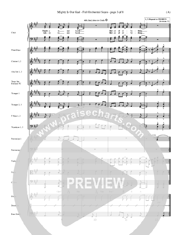 Mighty Is Our God Conductor's Score (Don Moen)