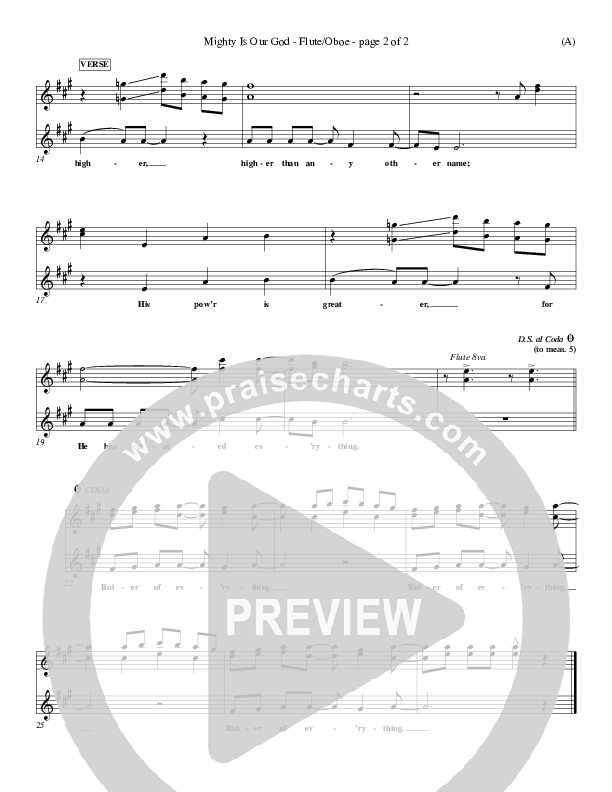 Mighty Is Our God Flute/Oboe (Don Moen)