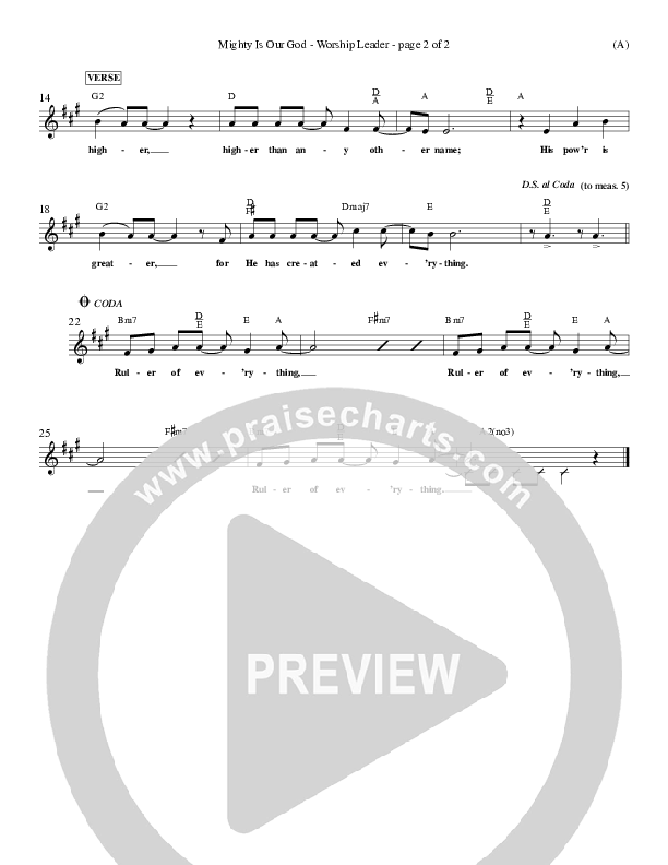 Mighty Is Our God Lead Sheet (Don Moen)