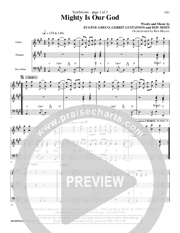 Mighty Is Our God Synth (Don Moen)