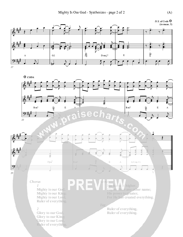 Mighty Is Our God Synth (Don Moen)